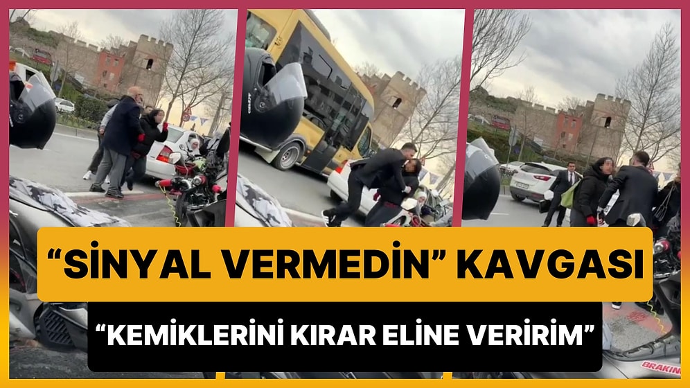 Trafikte 'Sinyal Vermedin' Kavgası: Motosikletli Kadına 'Senin Kemiklerini Kırar Eline Veririm' Dedi