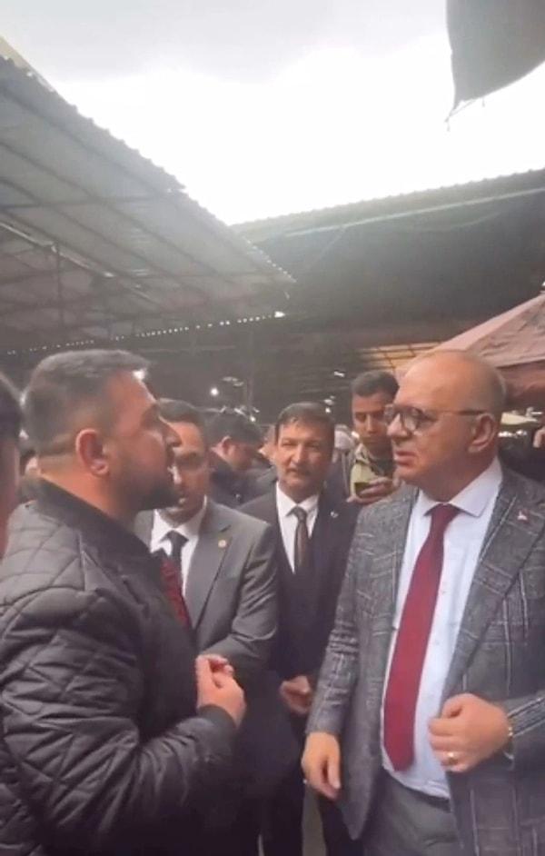Cengiz Ergün, Turgutlu ilçesinde bulunan bir pazar yerinde vatandaşlarla buluşarak seçim çalışması yapmak istemiş ancak bir vatandaş kendisine tepki göstermişti.
