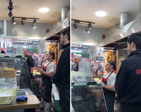 Alibeyköy’de bir dönerciye giren Murat Kurum, döner ustasının ekononi tepkisi ile karşılaştı.