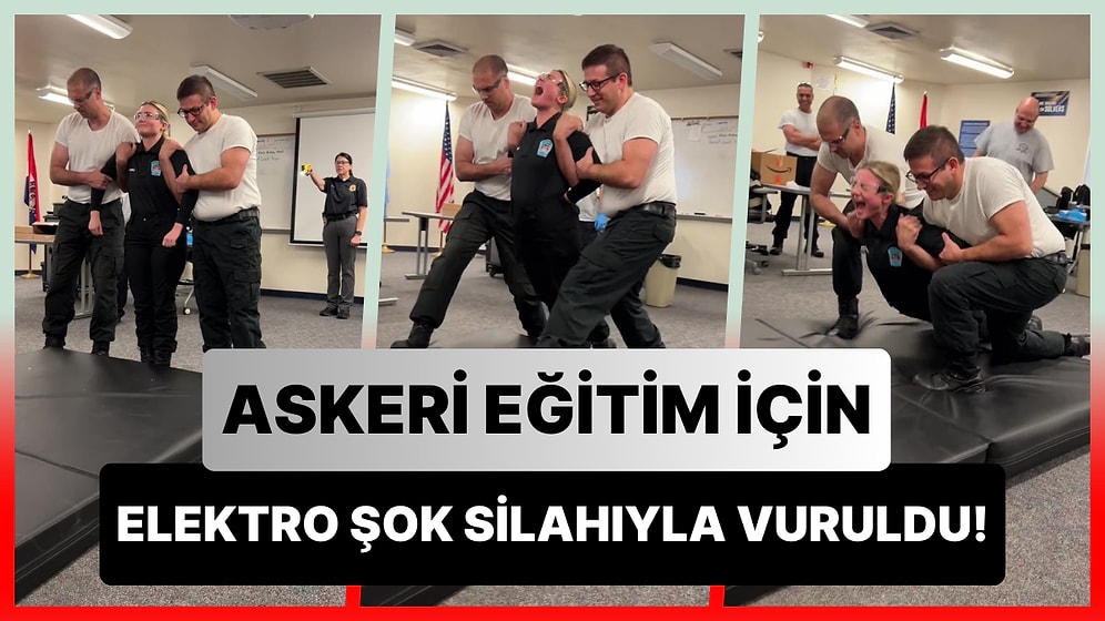 Askeri Eğitim Sırasında Elektro Şok Silahı ile Vurulan Kadının Çığlık Çığlığa Kaldığı Anlar