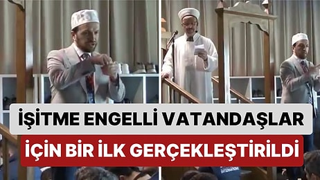 İstanbul Havalimanı'nda Cuma Hutbesi İşitme Engelli Vatandaşlar İçin İşaret Dilinde Sunuldu