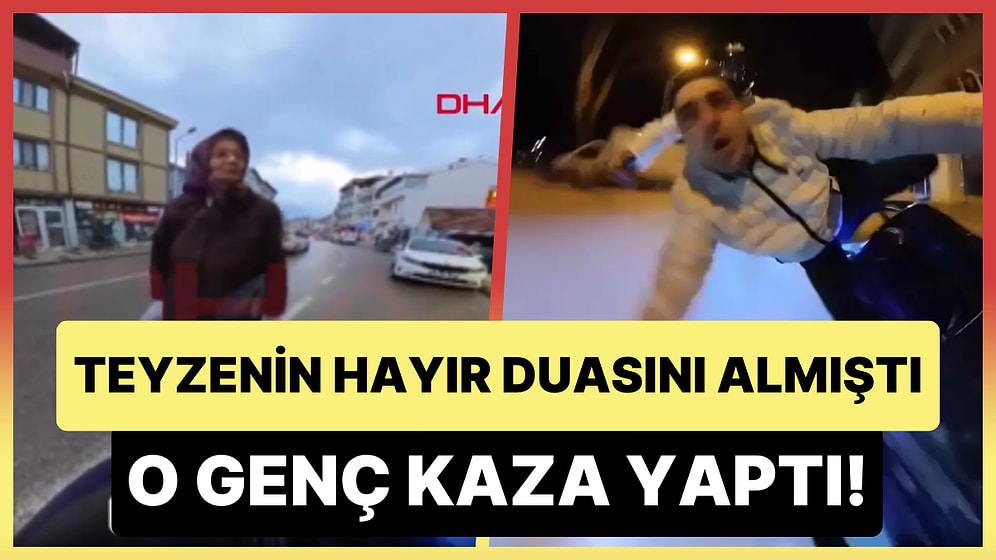 İnegöl'de Teyzenin Hayır Duasını Alan Motosikletli Genç Arkadaşı ile Birlikte Kaza Yaptı