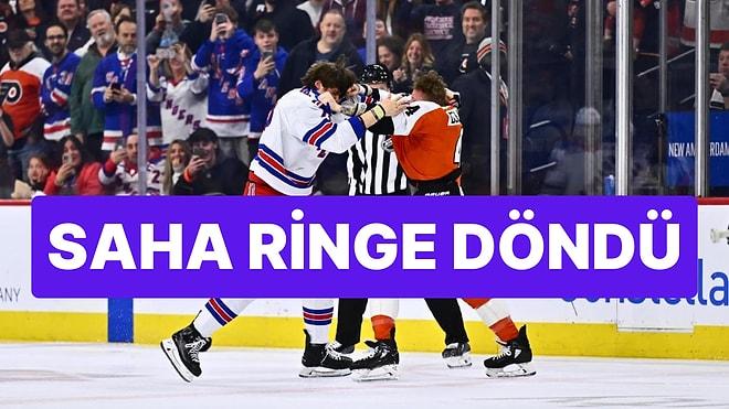 New York Rangers - Philadelphia Flyers Buz Hokeyi Maçında Oyuncular Yumruk Yumruğa Kavga Etti