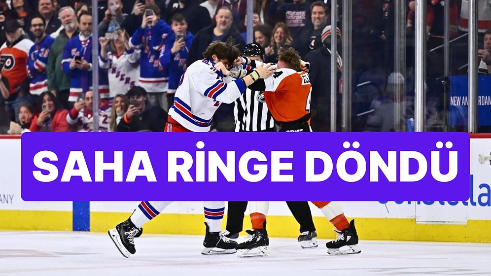 New York Rangers - Philadelphia Flyers Buz Hokeyi Maçında Oyuncular Yumruk Yumruğa Kavga Etti