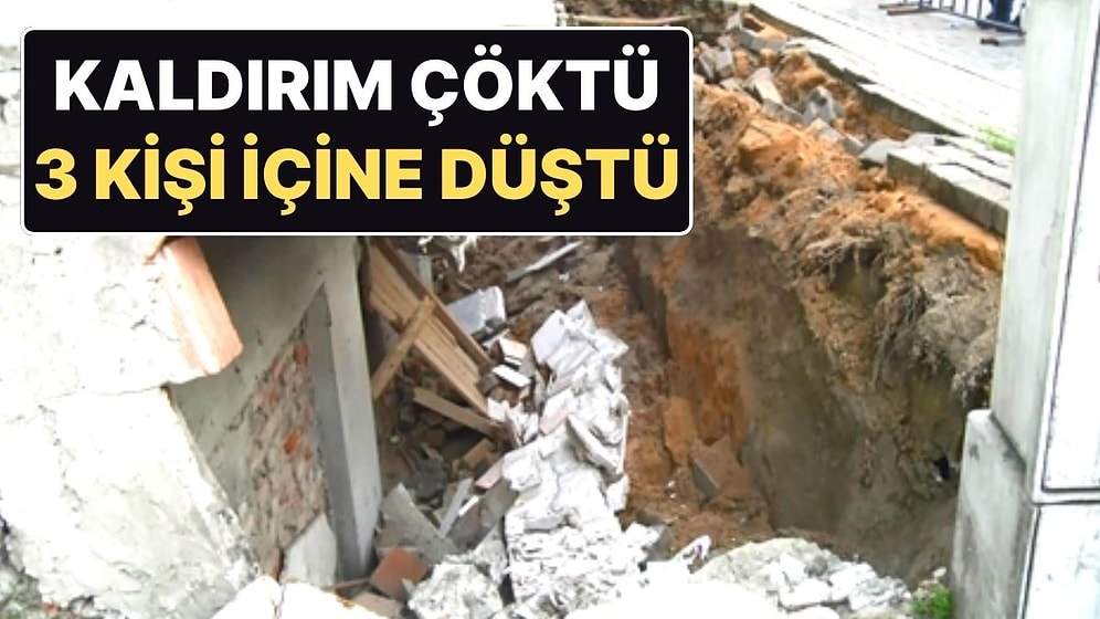 Güngören'de Kaldırım Çöktü, Oradan Geçen 3 Kişi Çukura Düştü