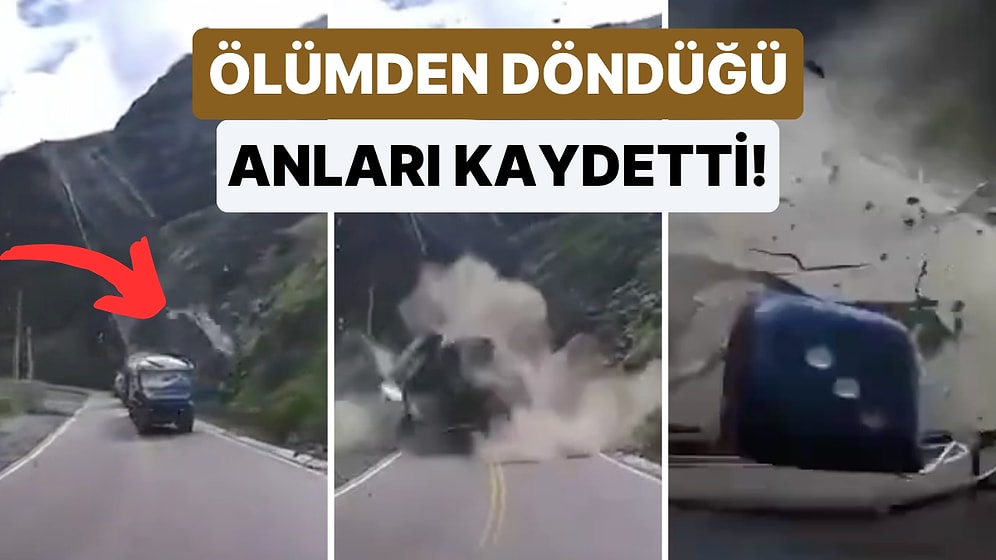 Peru'da Bir Otoyolda Meydana Gelen Toprak Kayması Bir Cep Telefonu Kamerasına Anbean Yansıdı