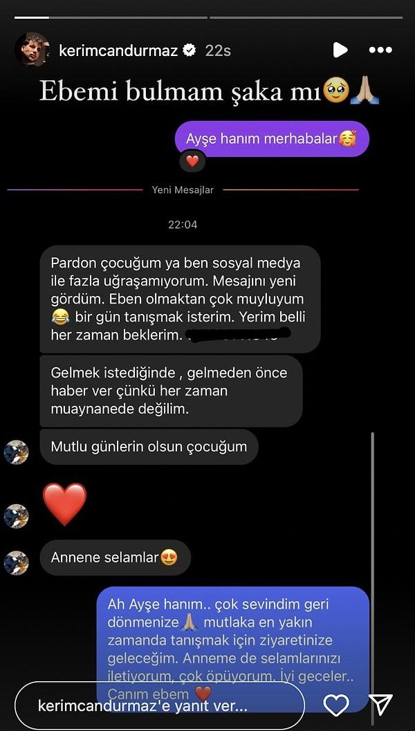 2. Kerimcan Durmaz, Instagram'dan ebesini buldu.