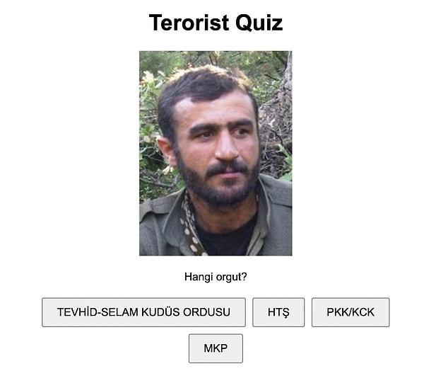 Bir X kullanıcısı İçişleri Bakanlığı'nda yayınlanan arananlar listesinden bir quiz oluşturdu. 100 sorunun sorulduğu quizin mantığı basit. Aranan teröristlerin hangi terör örgütüne ait olduğunu tahmin ediyorsunuz.
