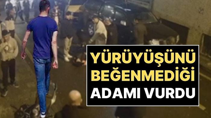 Silahlı Saldırı Kamerada: İstanbul'da Yürüyüşünü Beğenmediği Adamı Yol Ortasında Vurdu!