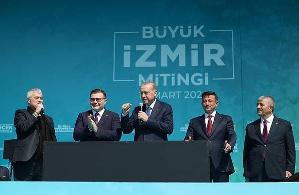 Cumhurbaşkanı Recep Tayyip Erdoğan, partisinin İzmir Gündoğdu Meydanı’nda düzenlenen mitinge katıldı.