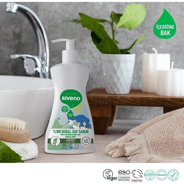 4. Elleri sabundan tahriş olanların imdadına yetişecek olan Siveno %100 doğal sıvı sabun.