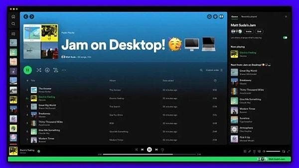Spotify kullanıcıları yeni Jam eklentisi sayesinde, bundan böyle arkadaşları ve ailesi ile beraber aynı parçayı veya oynatma listesini eş zamanlı olarak bilgisayarları üzerinden de dinleyebilecek.