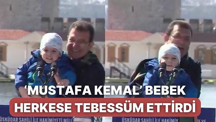 Ekrem İmamoğlu’nun Kürsüdeyken Kucağına Aldığı Mustafa Kemal Adlı  Minik Çocuk Sosyal Medyada Viral Oldu
