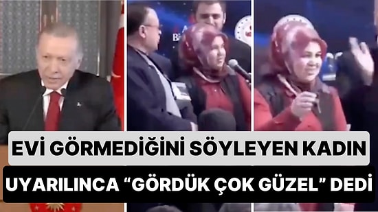 Deprem Konutları Teslim Töreninde Evlerini Görmediklerini Söyleyen Kadın Uyarılınca Yanıtını Değiştirdi