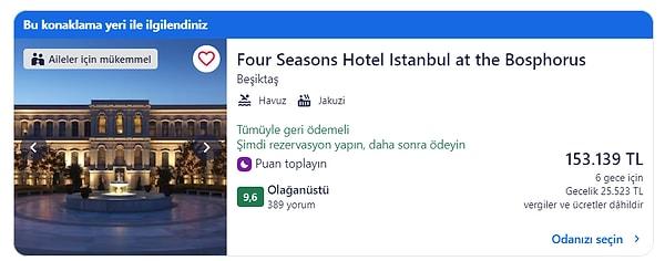 Otelde 2 yetişkin 1 çocuk bir gece konaklamanın bedeli 25 bin 500 TL seviyesinde olurken, bu ücret İstanbul'da bir ev kirasına denk geliyor.