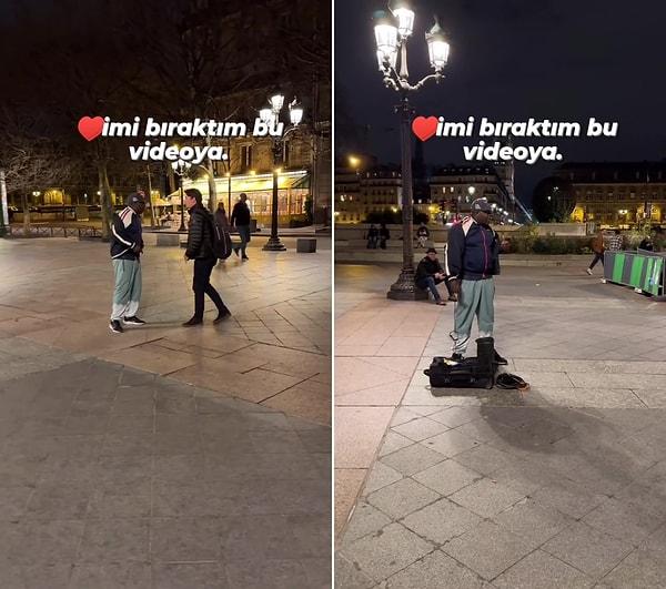 Kendisiyle dans eden kişinin Türk olduğunu öğrenen sokak sanatçısı sevinç çığlığı atarak anında Erik Dalı açtı.