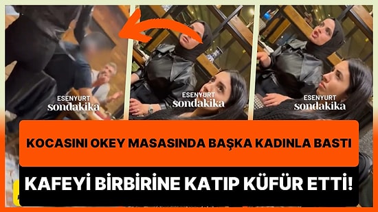 Kocasını Okey Masasında Başka Bir Kadınla Basan Sinirli Eş Aldatıldığını Düşünerek Kafeyi Birbirine Kattı