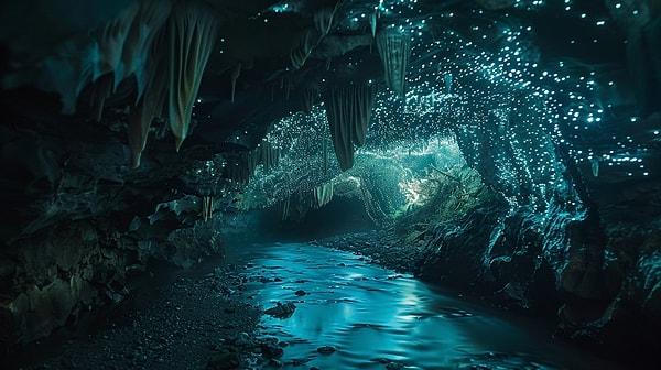 9. Gece Gökyüzünü Aydınlatan: Yeni Zelanda Glowworm Mağaraları