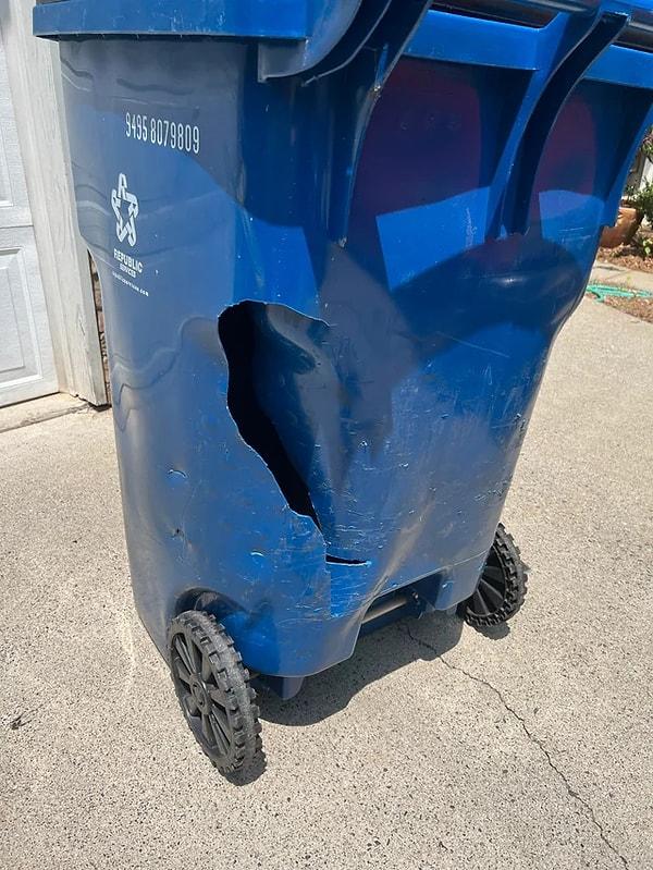 10. "Belediyenin kullandığı otomatik çöp kamyonu bu ay ikinci kez çöp kutumu mahvetti."