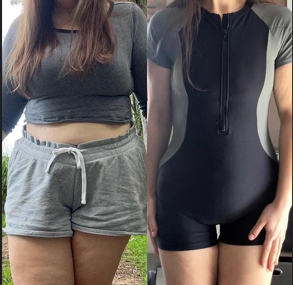 13. "9 ay ve 40 kilo verdikten sonra değişimim."