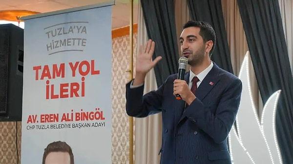 31 Mart’ta yapılan yerel seçimlerde, CHP’nin adayı Eren Ali Bingöl, İstanbul Tuzla’da oyların yüzde 50.92’sini alarak birinci olmuştu.