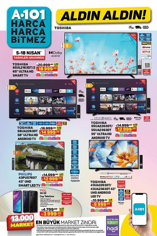 Toshiba 65'' Ultra HD Smart TV 18.999 TL