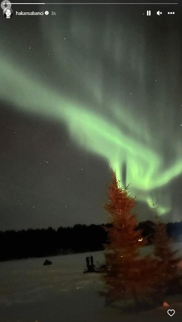 Ünlü çiftimiz daha sonra rotalarını biraz daha uzağa seçerek bu kez Finlandiya'ya gitti. Kışın kuzey ışıklarını izlemekten başka nasıl bir tatil düşünülebilirdi ki?