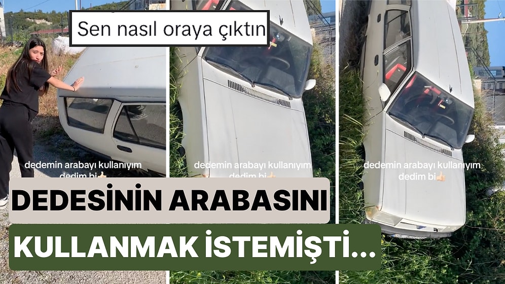 Dedesinin Arabasını Kullanmayı Denerken İlk Kazasını Yaşayan Torunun Panik Anları