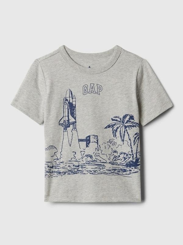 Gap Bebek Gri Grafikli T-Shirt