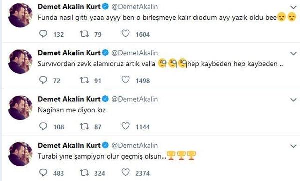 Bazen yarışmacılara sinirlenen Demet Akalın, bazen de attığı tweetler ile takipçilerini çok güldürüyor!