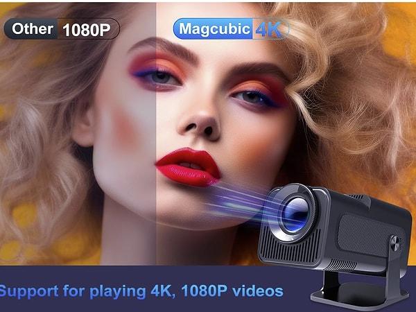 Magcubic HY320 mini taşınabilir projektör.