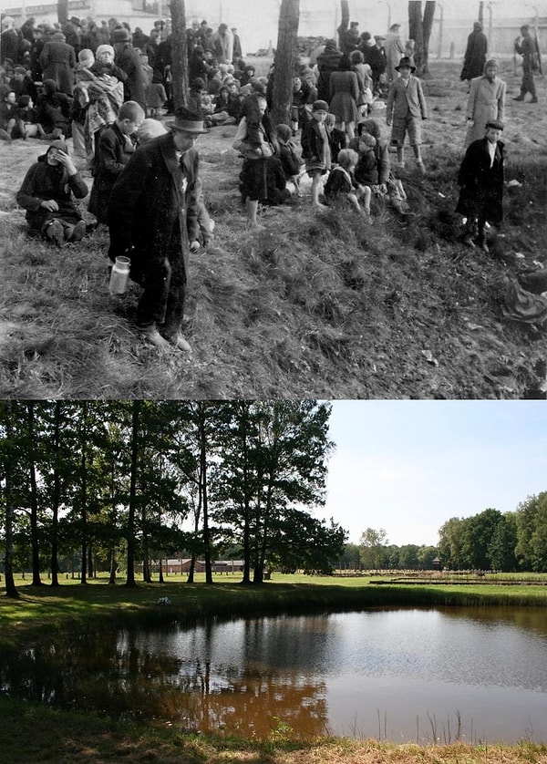 1. Polonya'daki gaz odası IV Auschwitz-Birkenau'nun dışında infaz bekleyen çocuklar, kadınlar, engelliler ve yaşlılar.