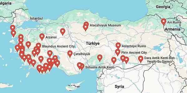Daha fazlasını merak ediyorsanız, aynı sosyal medya kullanıcısının düzenlediği 50 antik kentten oluşan Google Maps listesine de göz atabilirsiniz.