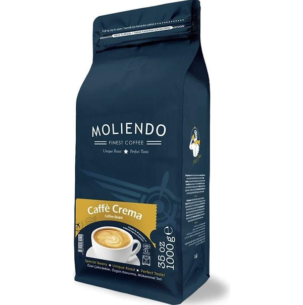 Sütlü kahve tutkunları, Latte ve Cappuccino gibi lezzetlerin hayranları, bu hafta tercihlerini Moliendo'nun  Moliendo Caffè Crema Çekirdek Kahve'den yana kullanmışlar.