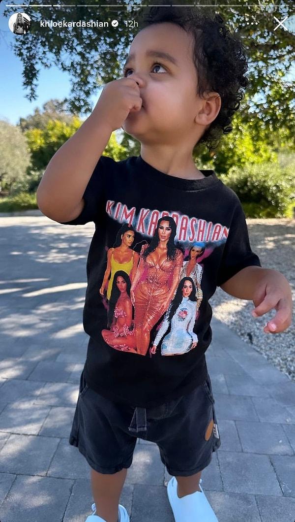 Khloe Kardashian oğlunun Kim Kardashian hayranlığını gözlere soktu.
