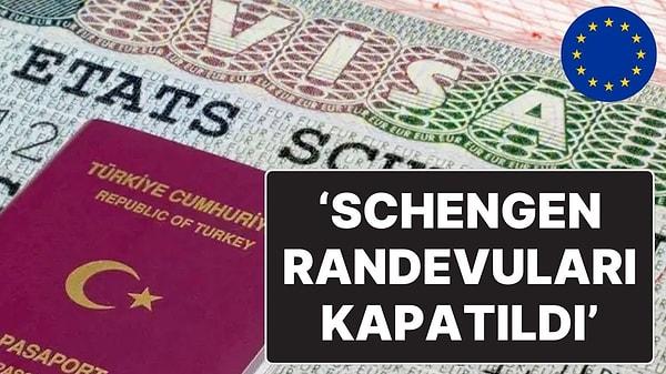 Son zamanlarda Türk vatandaşlarının Schengen başvurusu için randevu alma zorluğu artarak devam ederken ret oranları da artmaya devam ediyor. Şimdi ise sürpriz bir iddia gündeme geldi. İddiaya göre; İspanya, İtalya ve Almanya, yoğun vize başvuru taleplerini gerekçe göstererek Mayıs ayının sonuna kadar randevuları kapattı.