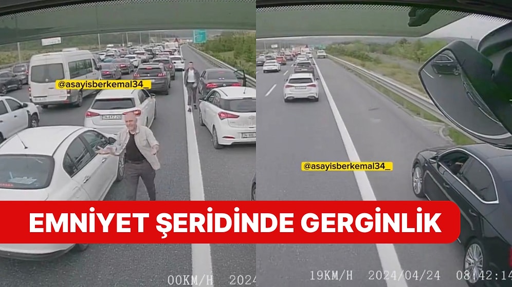Emniyet Şeridinden Gitmek İsteyen Çakarlı Araca Yol Vermeyince Gerginlik Yaşandı