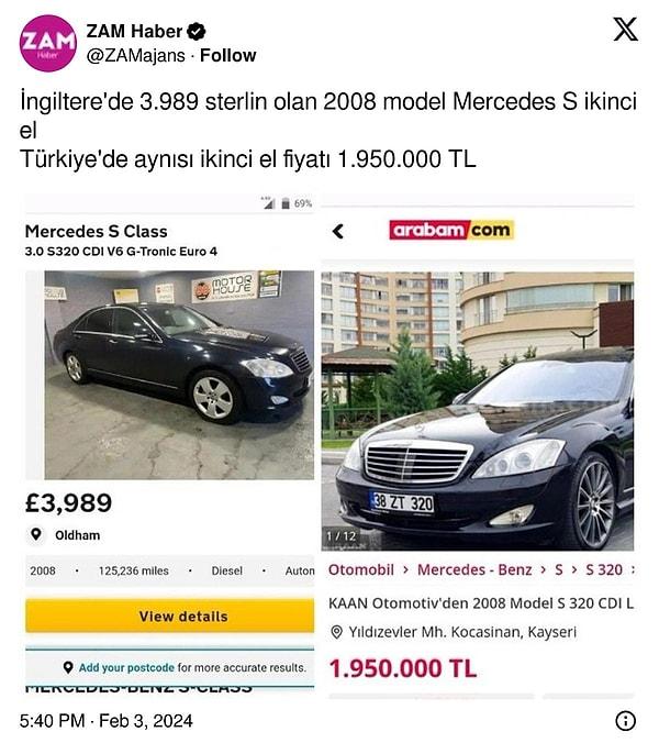 Otomobil fiyatlarının Türkiye'de vergiler nedeniyle yüksek kalmasına alışmışken, ardından ev fiyatları gelmişti.