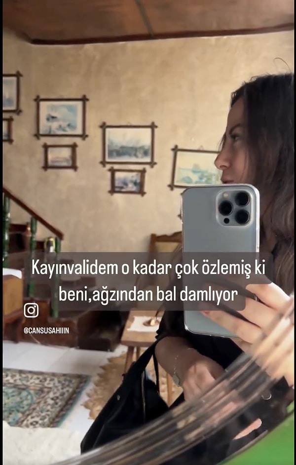 Kadın, hararetli bir şekilde kaynanasıyla kavga ettiği videoyu 'Kayınvalidemin ağzından bal damlıyor' notuyla paylaştı.