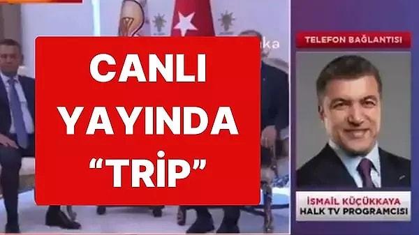 Gazeteci İsmail Küçükkaya, Halk TV canlı yayınında Cumhurbaşkanı Erdoğan ile Özgür Özel’in görüşmesini yorumlarken, ekranda alt yazıların değişmemesine sinirlendi.