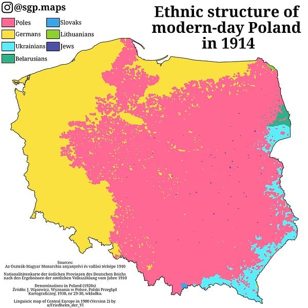 10. Polanya'nın etnik haritası.