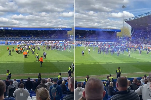 Karşılaşmanın ardından Birminghamlı taraftarlar, sahaya girip eğlenmek istedi.