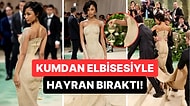 Met Gala'da Kumdan Elbise Giyerek Çıtayı Arşa Çıkaran Tyla Merdivenleri Kucakta Çıkabildi