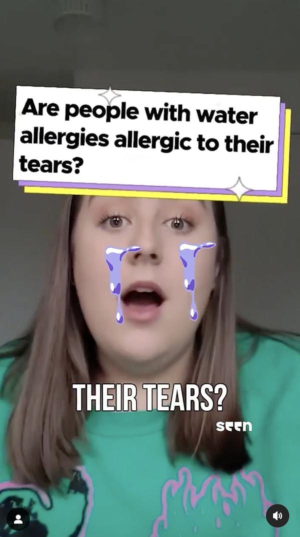 Peki ya gözyaşı? Abbie ağladığı zamanlarda da alerji oluyor mu?