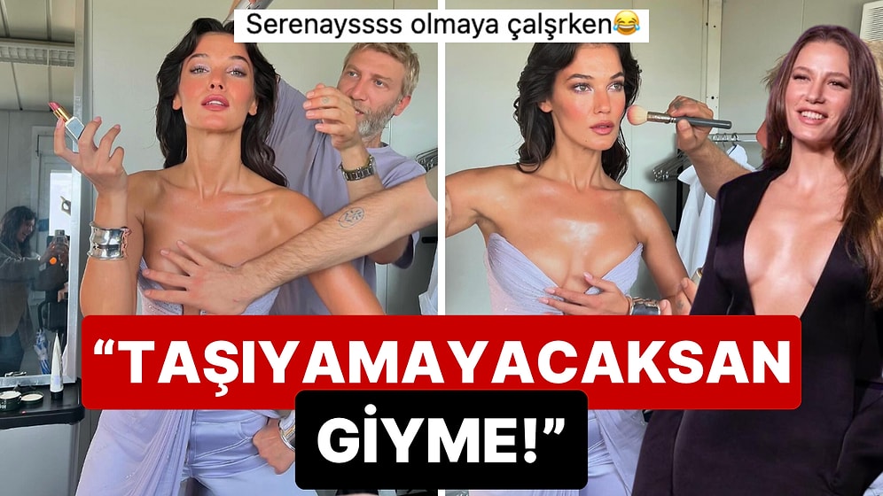 Elini Dekoltesinden Bir Türlü Çekemeyen Pınar Deniz'in Serenay Sarıkaya Tarzı Pozları Dillere Fena Düştü!