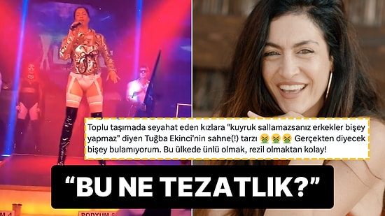 "Eğitim Seviyesi Karışık Toplumlarda Metroda Mini Etek Giyilmez" Diyen Tuğba Ekinci Sahneye Jartiyerle Çıktı!