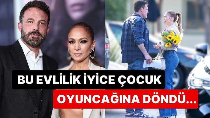 Bu İş Çocuk Oyuncağı mı? Ayrılık İddialardan Sonra Jennifer Lopez Ben Affleck'in Verdiği Çiçeklerle Yakalandı