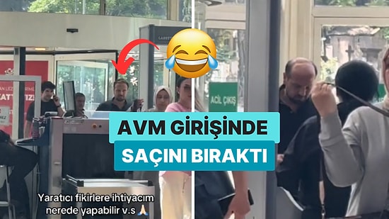 AVM Girişinde X-Ray Cihazından Geçen Vatandaş Bir Anda Peruğunu da Çıkardı!