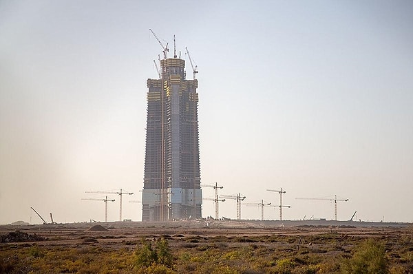 The Jeddah Tower, under construction in Dubai, is planned to surpass the 1-kilometer mark and become the world's tallest building.