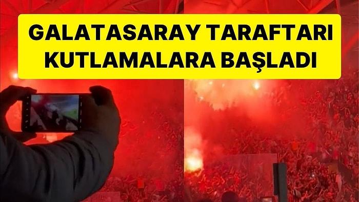 Konyaspor'un Stadyumunda Meşaleler Yandı: Galatasaray Şampiyonluğu Kutlamaya Başladı